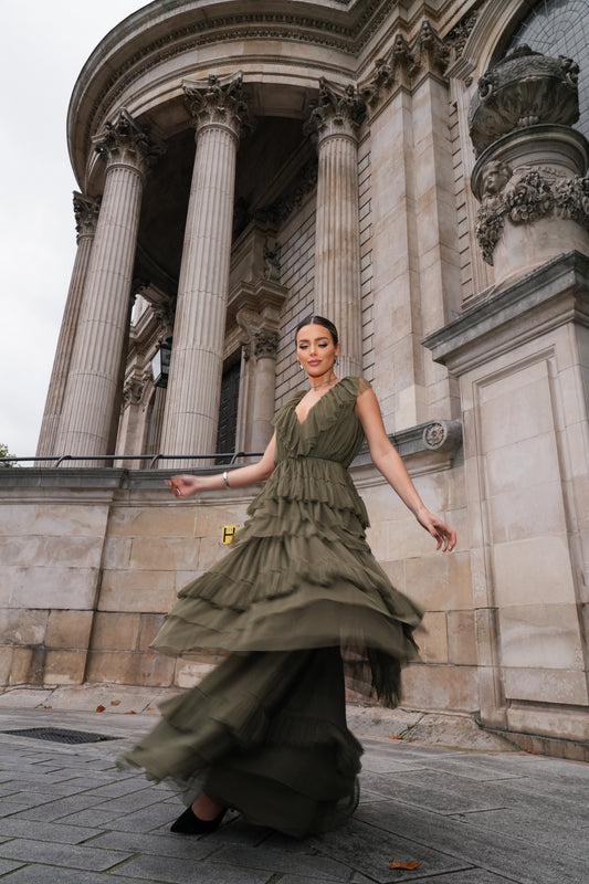 Alexandra Maxi Dress in Deep Olive