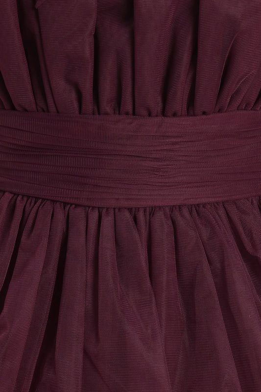Natalia Tulle Maxi Dress in Plum