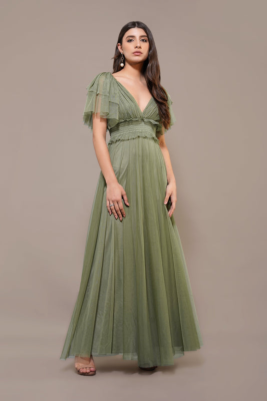 Shelby Maxi Dress in Soft Olive