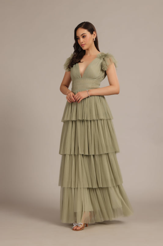 Naomi Maxi Dress in Dusty Sage