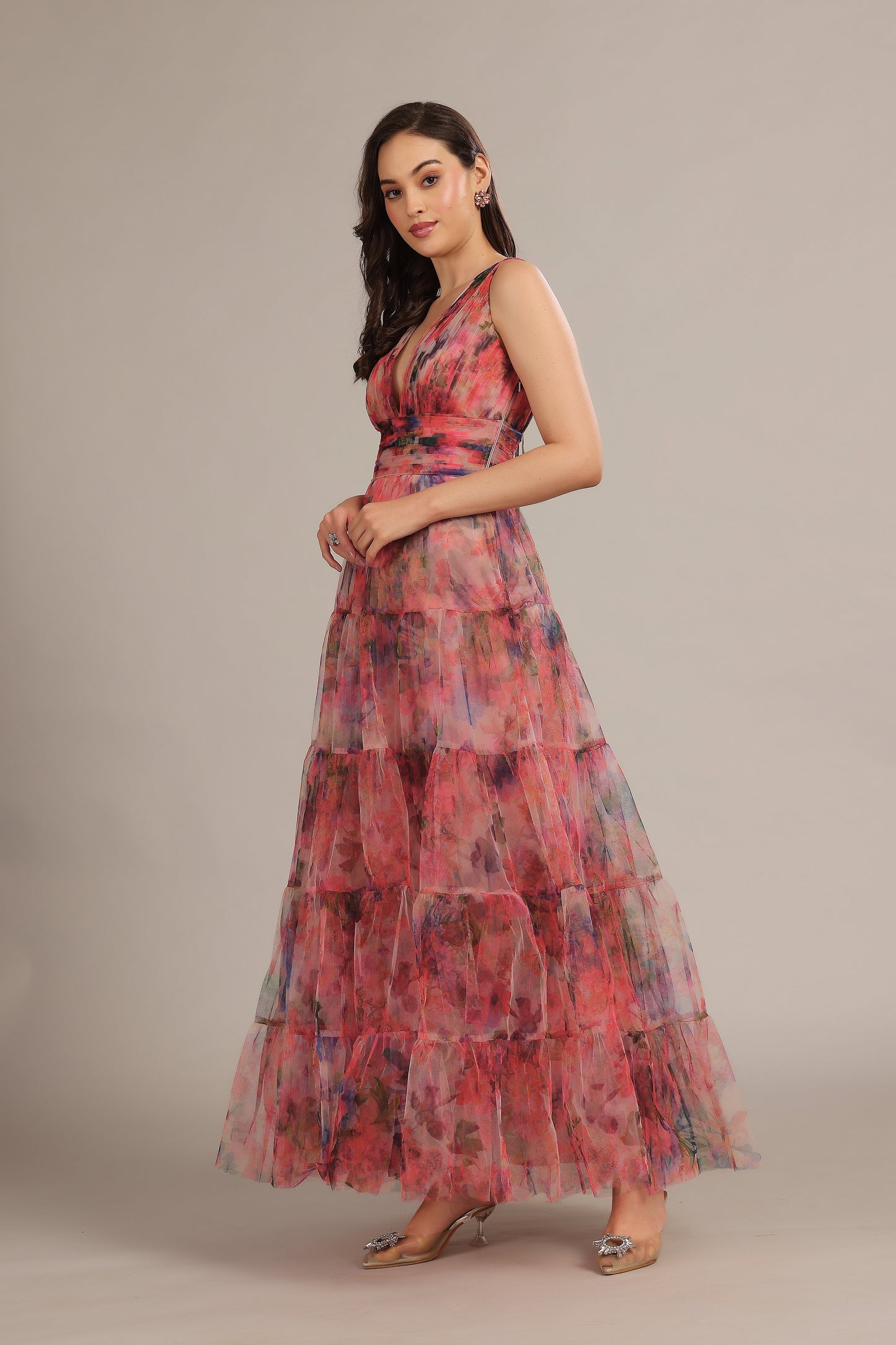 Candace Maxi Dress in Mixed Floral