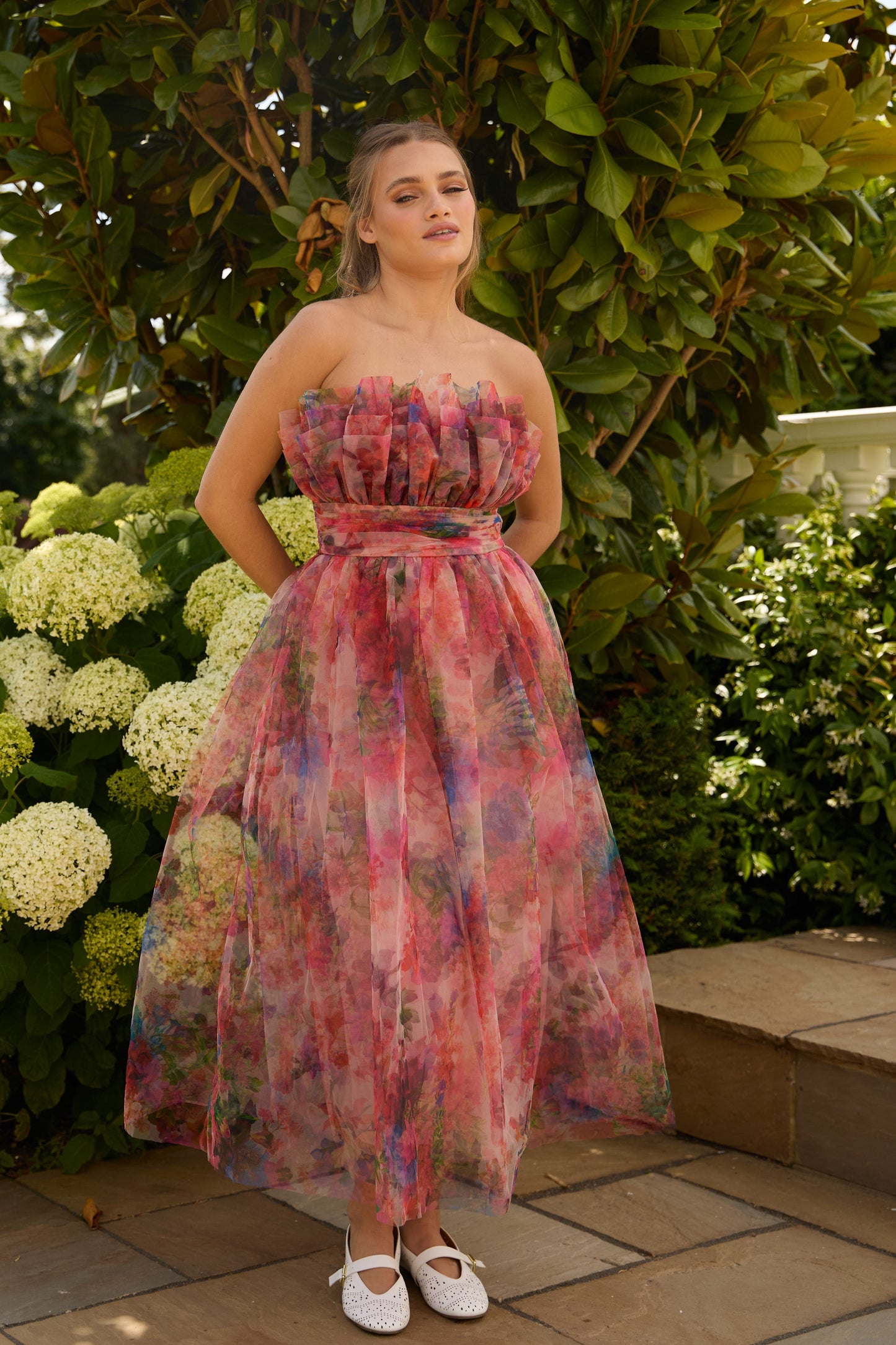 Nusrat Midi Dress in Mixed Floral