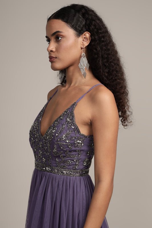 Lexi Embellished Maxi in Mulled Grape