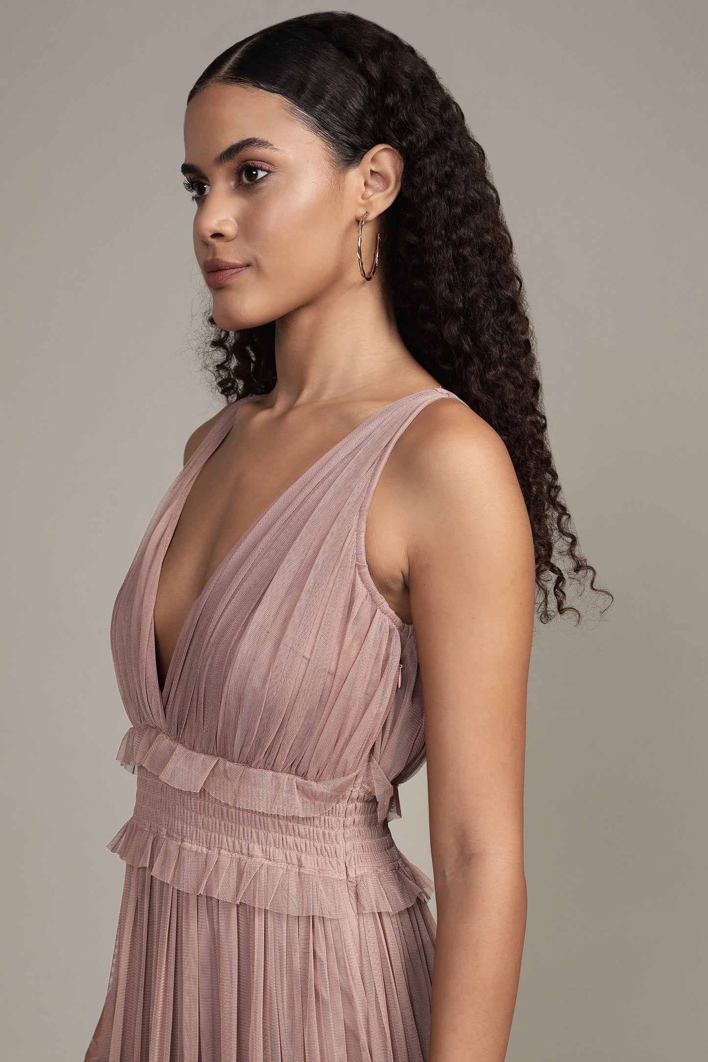 Luna Maxi Dress in Taupe