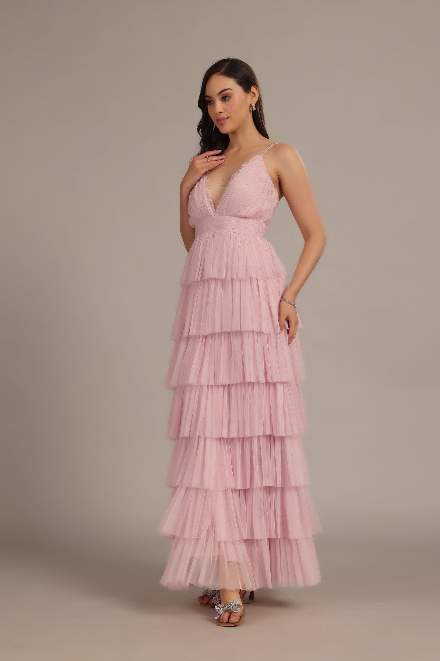 Oakley Maxi Dress in Powder Pink